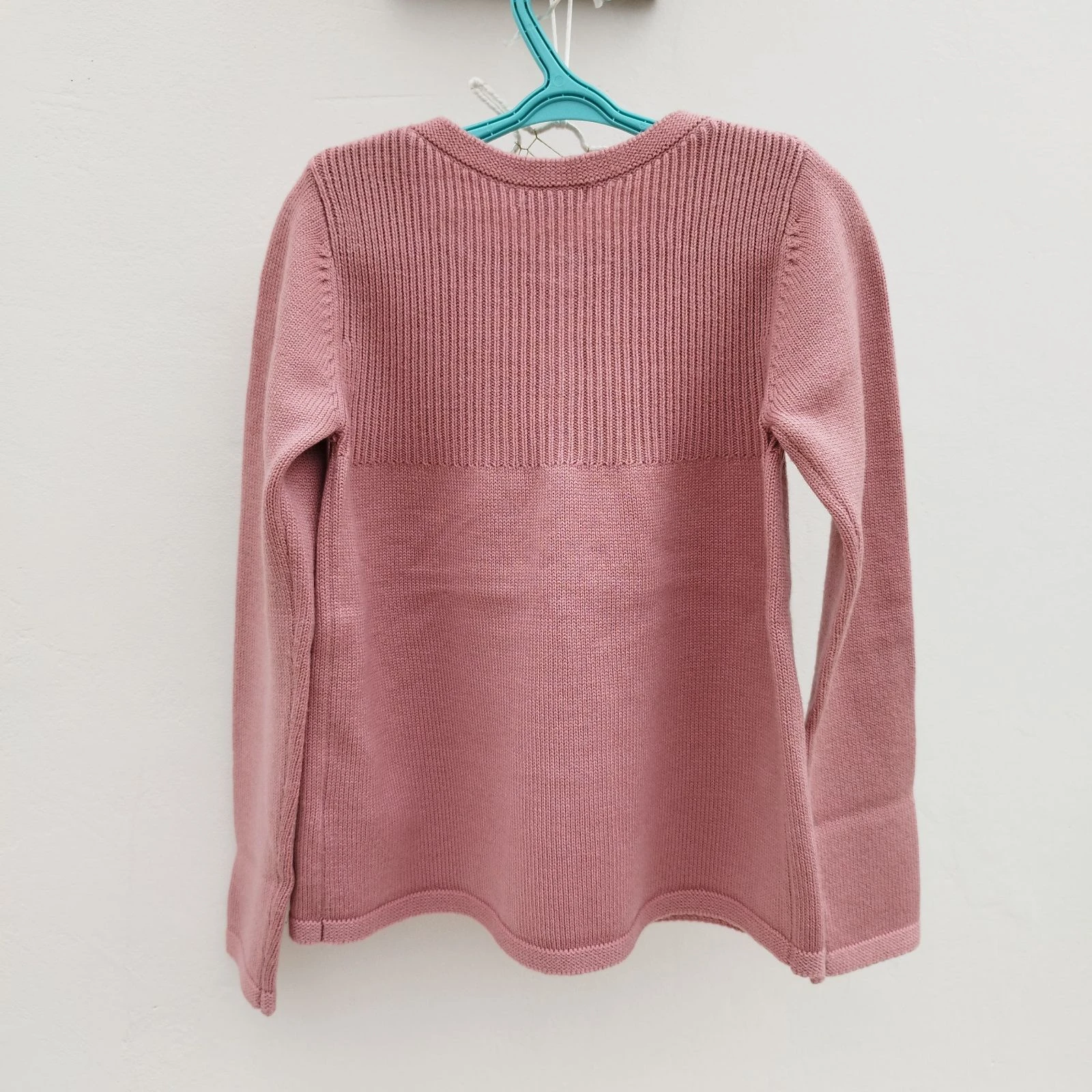 Chaleco cárdigan de punto color rosa viejo – photo 3